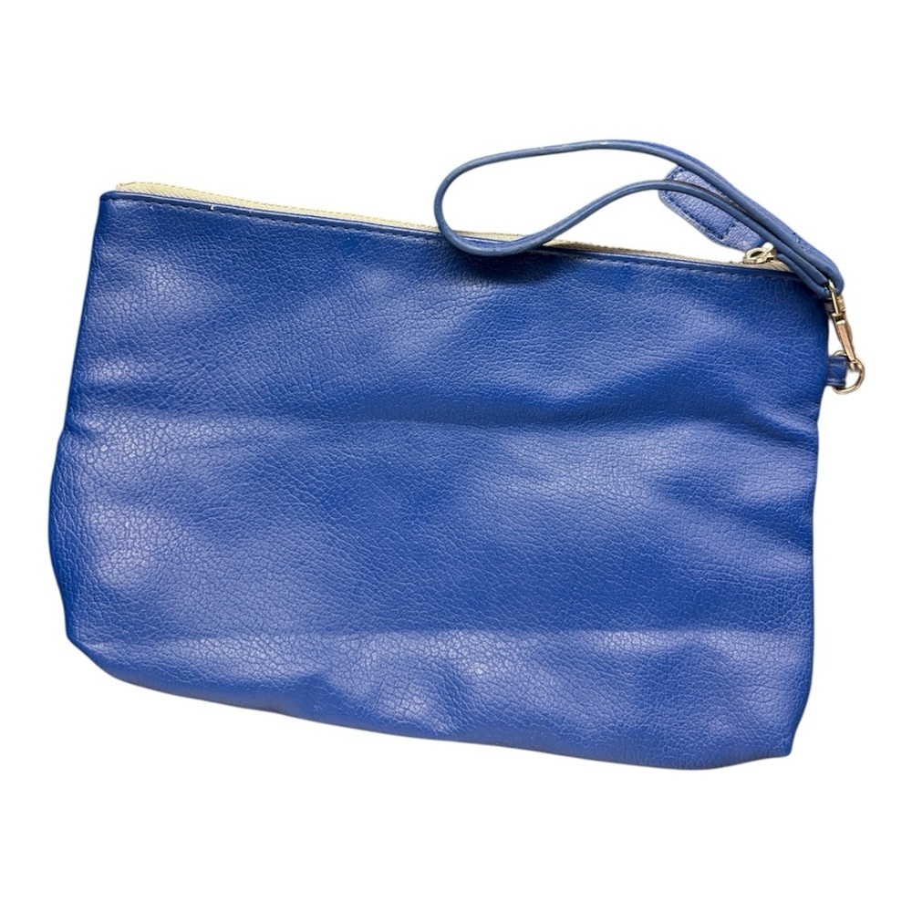 Old Navy Blue Faux Leather Wristlet clutch/purse